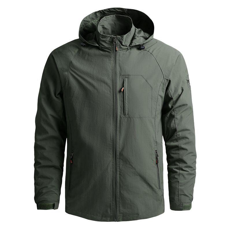 Men Outdoor Hiking Jackets Waterproof Hooded Windbreaker Coat Vintage New Fashion Design Hooded Lightweight Jacket For Men Autumn New Casual Jacket Tactical Men Jackets 5XL