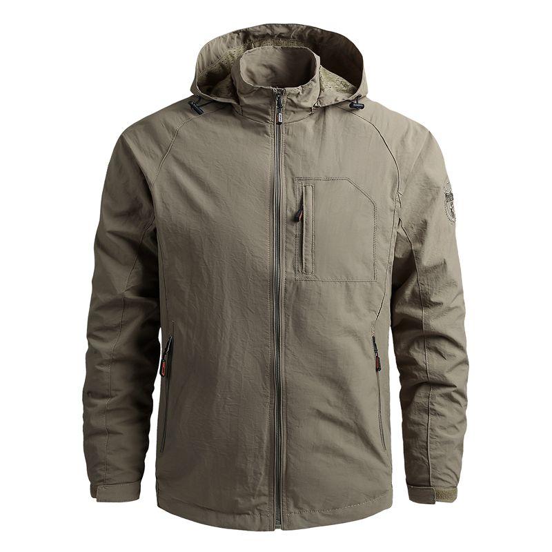 Men Outdoor Hiking Jackets Waterproof Hooded Windbreaker Coat Vintage New Fashion Design Hooded Lightweight Jacket For Men Autumn New Casual Jacket Tactical Men Jackets 5XL